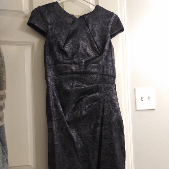 Joeseph Ribkoff Blue & Gray Snakeskin Sheath Dress - Picture 2 of 3
